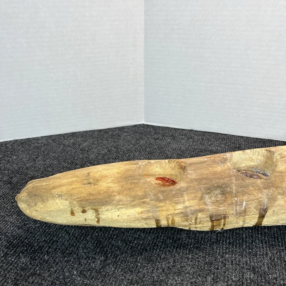 Driftwood Candle Holder Carved Art Primitive Decor Rustic Beach 28